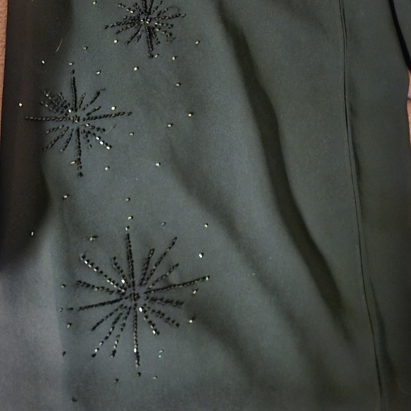 Adrianna Papell Black Wide-Leg Pants with Embellishments - Picture 2 of 5